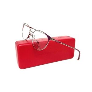 New CAROLINA HERRERA Eyeglasses Metal Cat Eye VHE164K E59 51 16 135 Eyeglasses